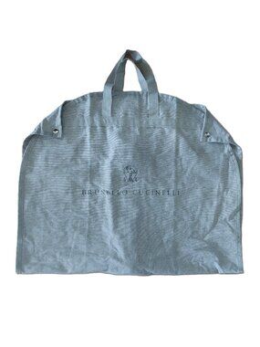 NWOT Genuine Brunello Cucinelli Linen Gray Zip Garment Travel Carry Bag Folding
